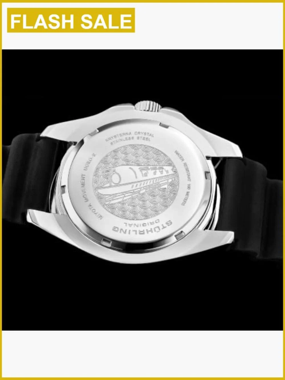 Men's 42mm Dive Watch Stainless Steel Rubber Strap Japanese Quartz Sport